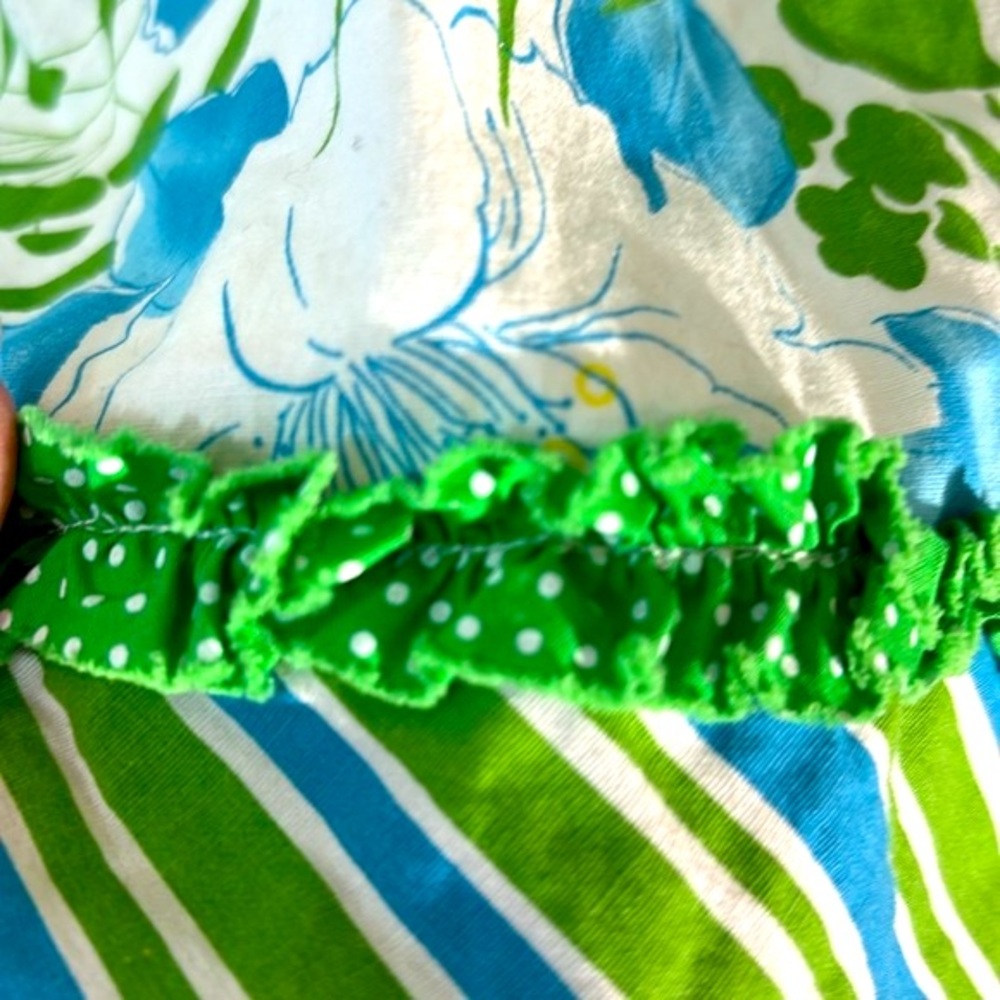 Box 2 Soulmates blue & green cotton skirt & contrasting green/white polka dots - Picture 2 of 5